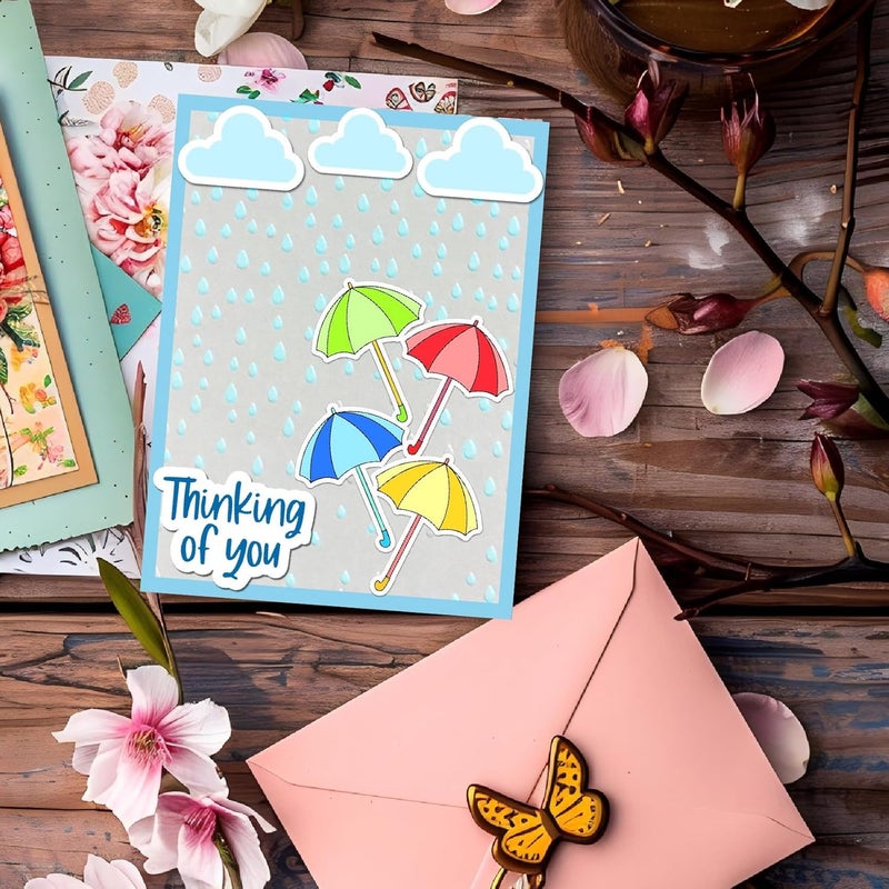 Arbuya Raindrops Plastic Embossing Folders for Card Making Raindrop Textured Embossing Folder for Scrapbooking Pages Paper Crafting Clay Decoration - Image 3